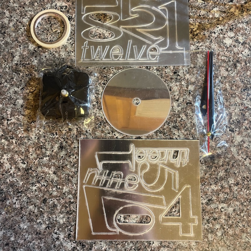 NEW 16inx16in Adhesive Wall Clock
